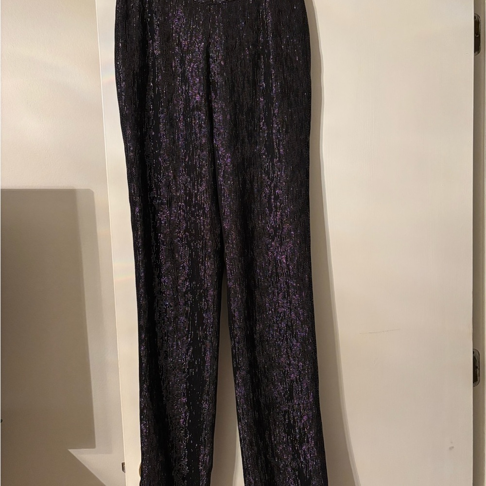 Doncaster Collection B Black and Silver Metallic Pants, never worn